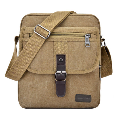 Cross-border New Canvas Bag Men's Shoulder Bag Fashion Casual Canvas Bag Men's Crossbody Backpack Shoulder Bag