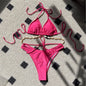 2025 European and American Plain New Sexy Shell Chain Swimsuit Swimsuit Bikini Bikini Cross-Border Export