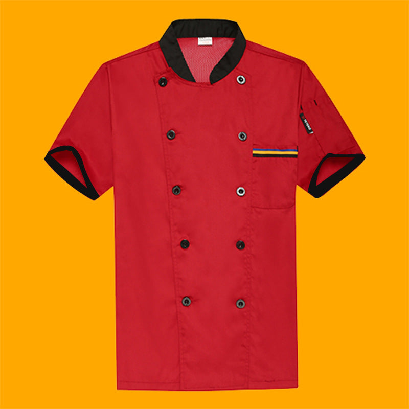 Restaurant and Cafeteria Back Kitchen Chef Work Clothes Long-Sleeved Work Clothes for Men Hotel Restaurant Chef Clothes Short-Sleeved Custom-Made for Men