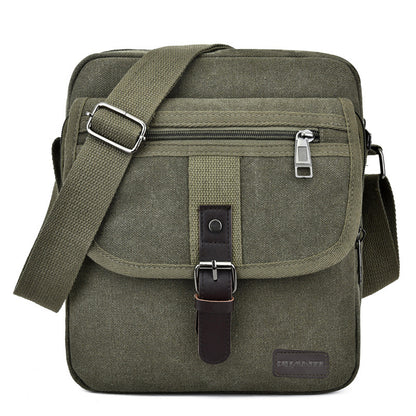 Cross-border New Canvas Bag Men's Shoulder Bag Fashion Casual Canvas Bag Men's Crossbody Backpack Shoulder Bag