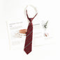 Japanese JK Academic Style Brown Retro Tie Female Lazy Wine-Free Red Shirt Accessories All-Match Black Stripe