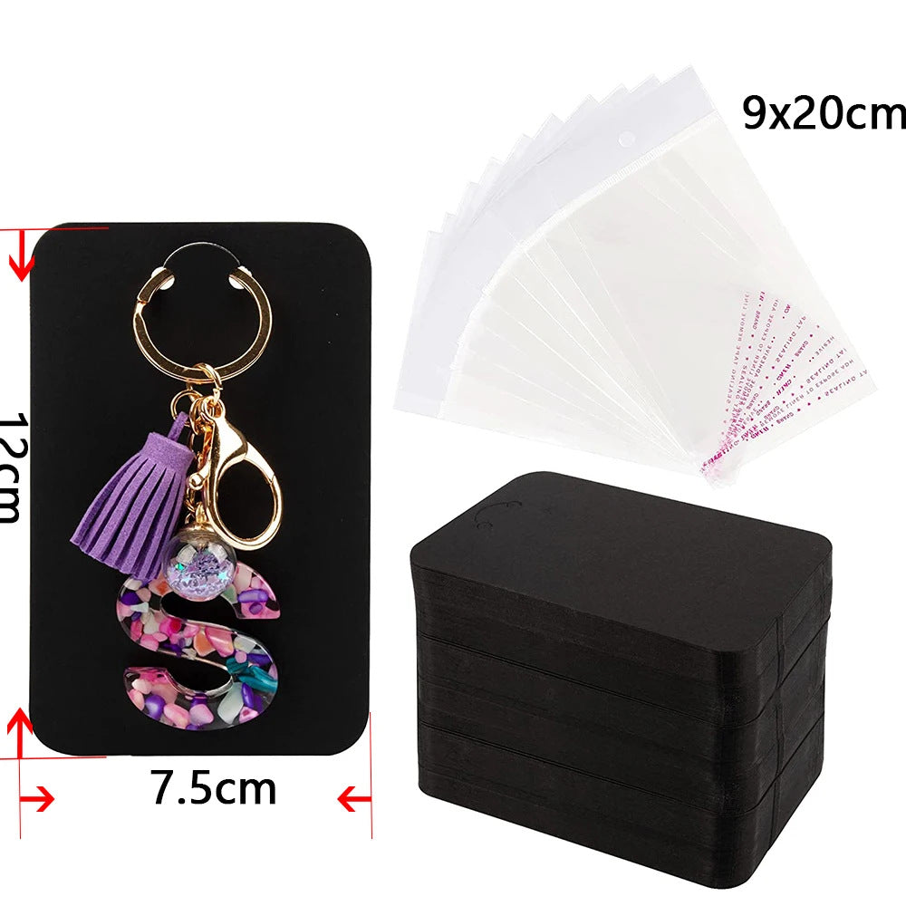 7.5*12cm key chain packing card Kraft paper card diy jewelry display cardboard key ring retail label