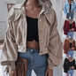 Ins Style Autumn and Winter European and American Lantern Long-Sleeved Corduroy Casual Short Outwear Jacket Amazon Hot Cross-Border Women's Clothing