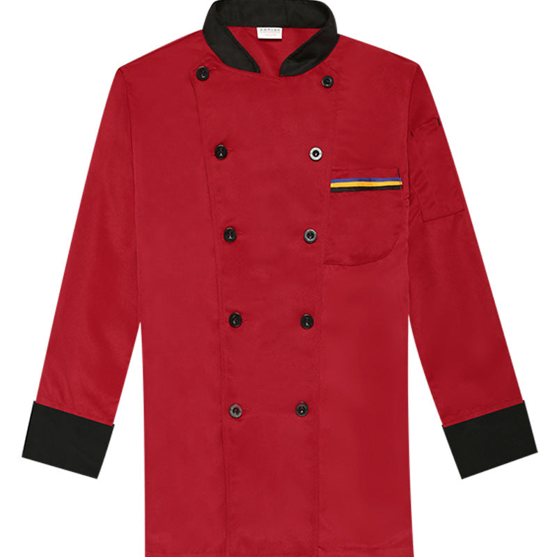Restaurant and Cafeteria Back Kitchen Chef Work Clothes Long-Sleeved Work Clothes for Men Hotel Restaurant Chef Clothes Short-Sleeved Custom-Made for Men