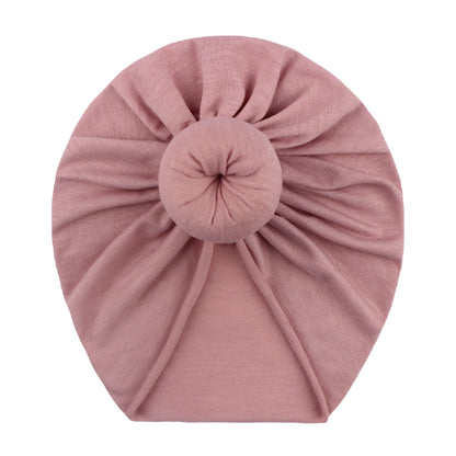 European and American New Style Baby Pullover Hat, Cute Solid Color Donut Baby Hat, Thin and Comfortable Baby Hat for All Seasons