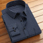 Spring and Summer New Striped Long-Sleeved Shirts for Men, Business Casual Workwear, Breathable Shirts, Cross-Border European and American Bestsellers on Amazon