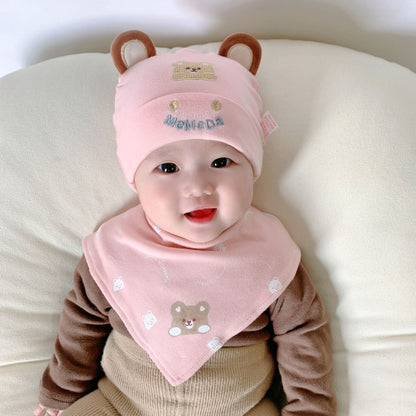 Katu Bear Infant Hat Spring & Fall 3-6-12 Months Male and Female Baby Pullover Hat Cotton 100-Day Sleeping Hat