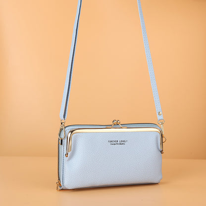 Factory wholesale horizontal mobile phone bag female litchi pattern Small Satchel sweet Joker multi-purpose coin purse mini bag