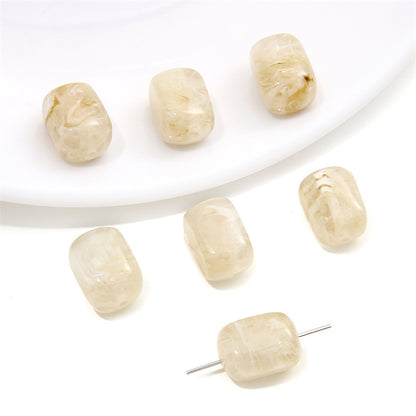 Acrylic Imitation Amber Stone Irregular Round Beads Loose Beads DIY Handmade Beaded Necklace Bracelet Material Accessories Wholesale