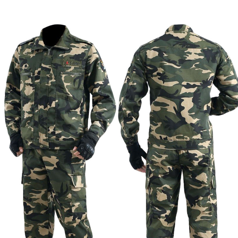 Spring and Autumn Camouflage Clothing Men's Suit Site Wear-resistant Dirty-resistant Labor Protection Work Clothes Auto Repair Machine Repair Welding Suit