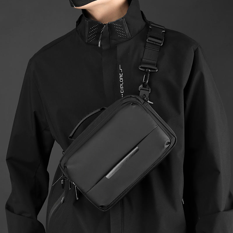 WEPOWER Simple Fashion Shoulder Bag Men's Casual Crossbody Bag Waterproof Trendy Shoulder Bag Business Chest Bag