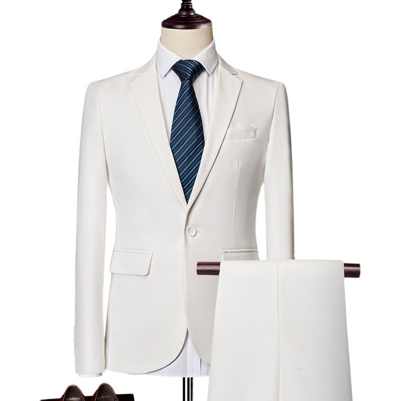 Men's Business Casual Suit Set White Two-Piece Suit Xz 5.2-26.1kg Piece Set Amazon