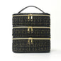 Feihong Cross-Border Three-Layer Cosmetic Bag Large Capacity High-Value Portable Toiletry Bag Portable Travel Makeup Storage Bag