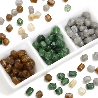 Acrylic Imitation Amber Stone Irregular Round Beads Loose Beads DIY Handmade Beaded Necklace Bracelet Material Accessories Wholesale