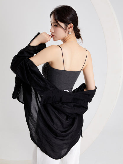 2026 New Style Pleated Camisole with Chest Pads, Integrated Bra, and Outerwear for Women in Summer