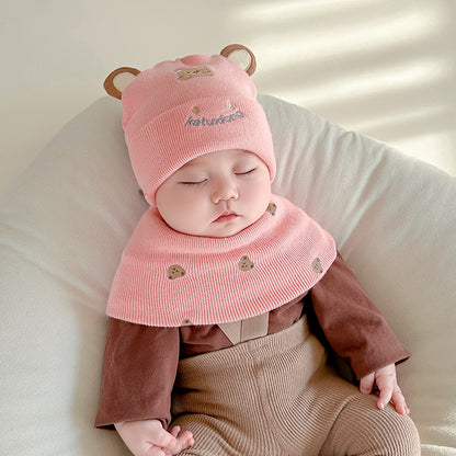 Katu Bear Infant Hat Spring & Fall 3-6-12 Months Male and Female Baby Pullover Hat Cotton 100-Day Sleeping Hat