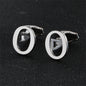 Cross-Border Specially Designed for Silver 26 English Letters Glossy Men's Cufflinks Manufacturer Wholesale Personalized French Shirt Cufflinks