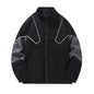 Russian Foreign Trade Trendy Brand Reflective Patchwork Stand-Up Collar Jacket Spring and Autumn Loose Sports Casual Jacket for Men