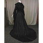 Cross-Border 2022 Women's Cos Clothing Medieval Retro Style Wedding Dress 4-Color Hooded Waist Dress Cosplay
