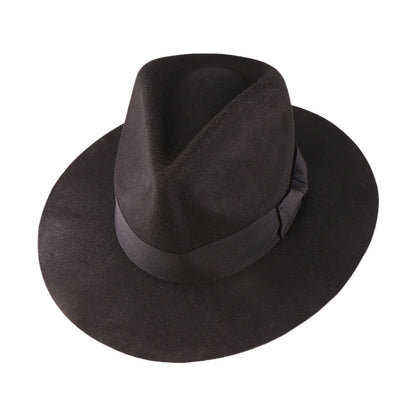Amazon LAZADA Cross-border Wool Cowboy Hat Bow Men's Jazz Hat European and American Hot Autumn and Winter Hat