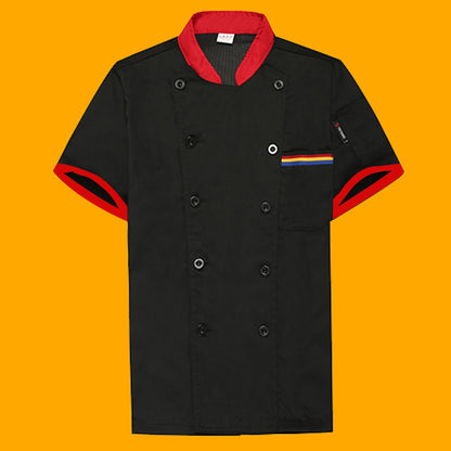 Restaurant and Cafeteria Back Kitchen Chef Work Clothes Long-Sleeved Work Clothes for Men Hotel Restaurant Chef Clothes Short-Sleeved Custom-Made for Men