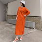 Spring and Summer Short-Sleeved Korean Internet Celebrity Lazy Maxi Skirt Elegant Dress Loose Large Size Women's Long T-Shirt Home Wear