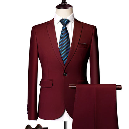 Men's Business Casual Suit Set White Two-Piece Suit Xz 5.2-26.1kg Piece Set Amazon