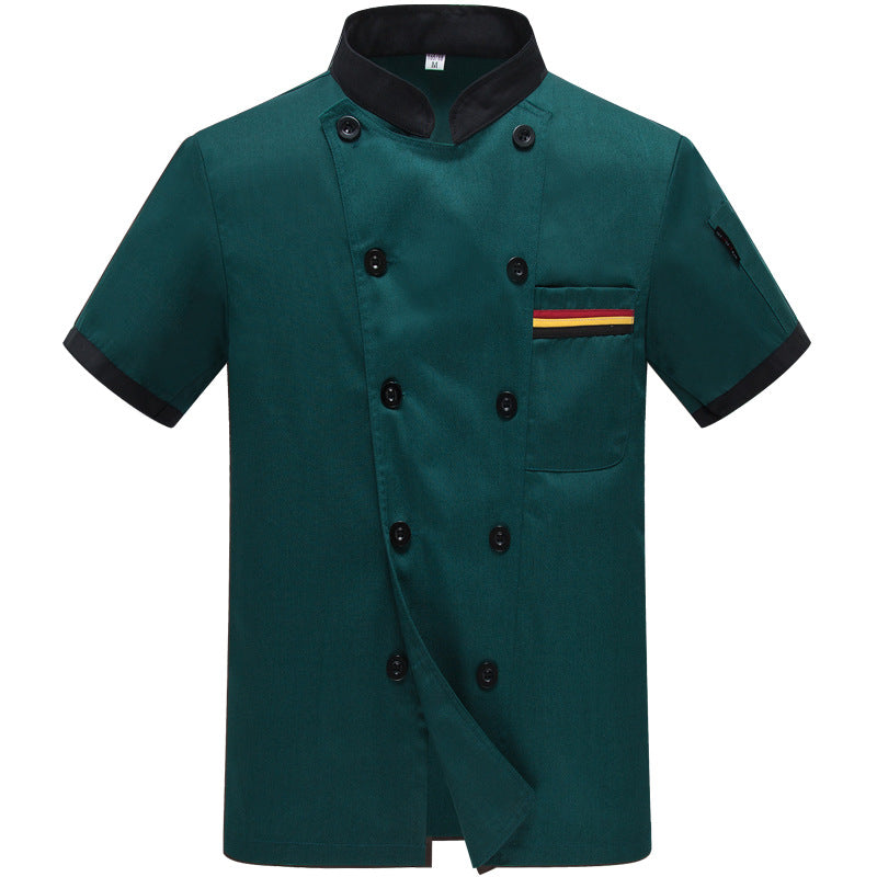 Restaurant and Cafeteria Back Kitchen Chef Work Clothes Long-Sleeved Work Clothes for Men Hotel Restaurant Chef Clothes Short-Sleeved Custom-Made for Men