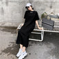 Spring and Summer Short-Sleeved Korean Internet Celebrity Lazy Maxi Skirt Elegant Dress Loose Large Size Women's Long T-Shirt Home Wear