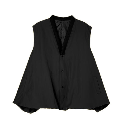 Hong Kong Style Niche Design Bud-Shaped Vest 2025 Spring and Autumn New Fashion Loose Solid Color V-Neck Sleeveless Trench Coat