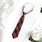 Japanese JK Academic Style Brown Retro Tie Female Lazy Wine-Free Red Shirt Accessories All-Match Black Stripe
