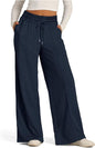 Cross-Border Export Amazon Temu2024 Spring and Summer European and American Style Pure Color Casual Wide-Leg Drawstring Elastic Waist Sweatpants