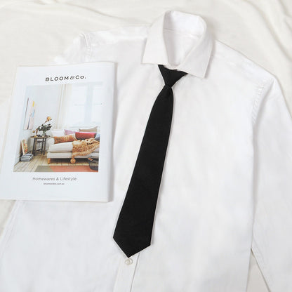 Japanese JK Academic Style Brown Retro Tie Female Lazy Wine-Free Red Shirt Accessories All-Match Black Stripe