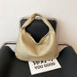 Woven Women's Bag Dumpling Bag New Simple Explosive Big Brand Shoulder Bag Autumn and Winter European and American Fashion Casual Big Bag