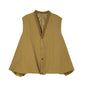 Hong Kong Style Niche Design Bud-Shaped Vest 2025 Spring and Autumn New Fashion Loose Solid Color V-Neck Sleeveless Trench Coat