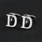 Cross-Border Specially Designed for Silver 26 English Letters Glossy Men's Cufflinks Manufacturer Wholesale Personalized French Shirt Cufflinks