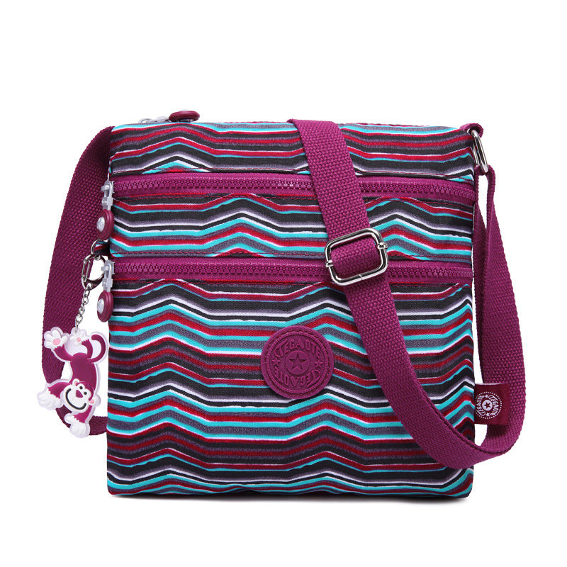 Tigaotte One-Shoulder Cross-Body Bag, Lightweight Water-Repellent Nylon Casual Fashion Versatile Canvas Bag