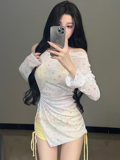 2025 New Split Swimsuit Women's Bikini Three-Piece Cover-Up Long-Sleeved Sun Protection Seaside Resort Hot Spring Pure Desire