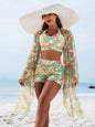 Mingyi New High-end European and American Fashion Sexy Women's Three-piece Bikini BIKINI Multicolor Printed Women's Swimsuit