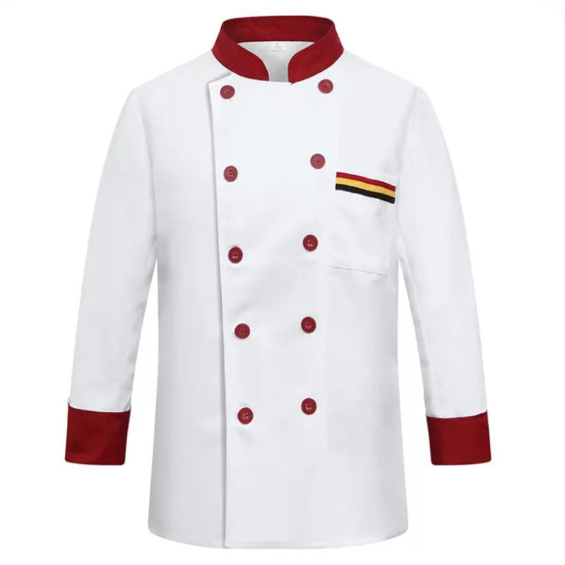 Restaurant and Cafeteria Back Kitchen Chef Work Clothes Long-Sleeved Work Clothes for Men Hotel Restaurant Chef Clothes Short-Sleeved Custom-Made for Men