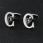 Cross-Border Specially Designed for Silver 26 English Letters Glossy Men's Cufflinks Manufacturer Wholesale Personalized French Shirt Cufflinks
