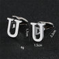 Cross-Border Specially Designed for Silver 26 English Letters Glossy Men's Cufflinks Manufacturer Wholesale Personalized French Shirt Cufflinks