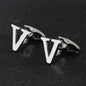 Cross-Border Specially Designed for Silver 26 English Letters Glossy Men's Cufflinks Manufacturer Wholesale Personalized French Shirt Cufflinks
