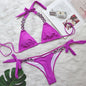 2022 European and American Sexy Bikini Plain Women's Split Strap Luxury Diamond Swimsuit Metal Chain Accessories Swimsuit