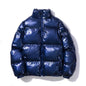 Cross-border 2022 winter foreign trade Men's glossy cotton-padded coat Korean style short stand collar cotton-padded coat trendy plus size men's cotton-padded jacket