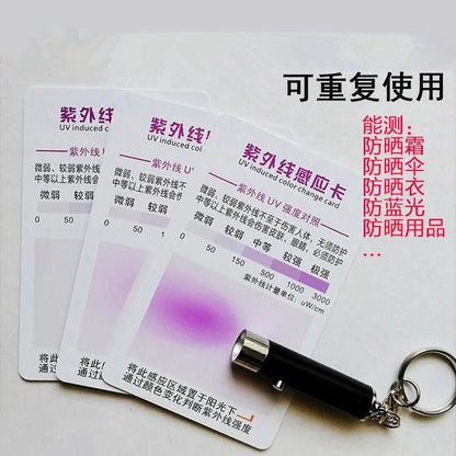 Little Red Book Same UV Protection Test Card UV Intensity Sun Protection Induction Card Test Paper Indicator Card