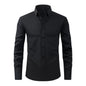 Cross-Border Lightweight Stretchy Plus-Size Men's Shirts, Wrinkle-Resistant Long-Sleeve Shirts, Amazon Cardigan Long-Sleeve Shirts for Men