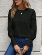 2024 Women's Waffle Button Women's Top