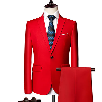 Men's Business Casual Suit Set White Two-Piece Suit Xz 5.2-26.1kg Piece Set Amazon