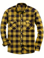 24 Years Amazon Explosions Men's Plaid Shirt Double Pocket Flannel Casual Plaid Shirt